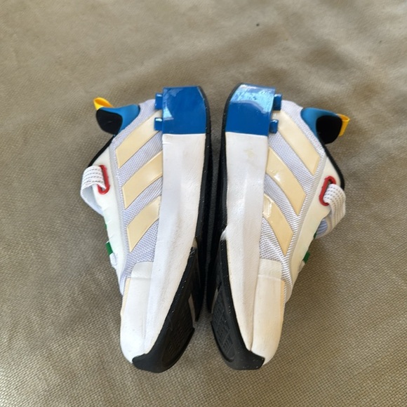 adidas x Lego Kids' Tech RNR Elastic Lace Shoes, White/Blue 5.5 - Picture 3 of 12